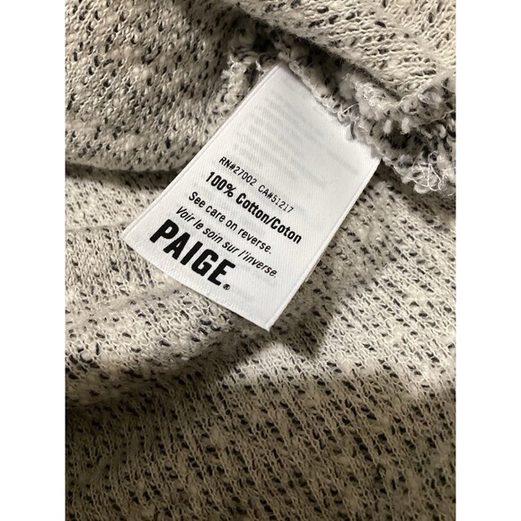 Paige Martine Sweater Marled Cotton V-Neck Pullover Gray M - Picture 6 of 8